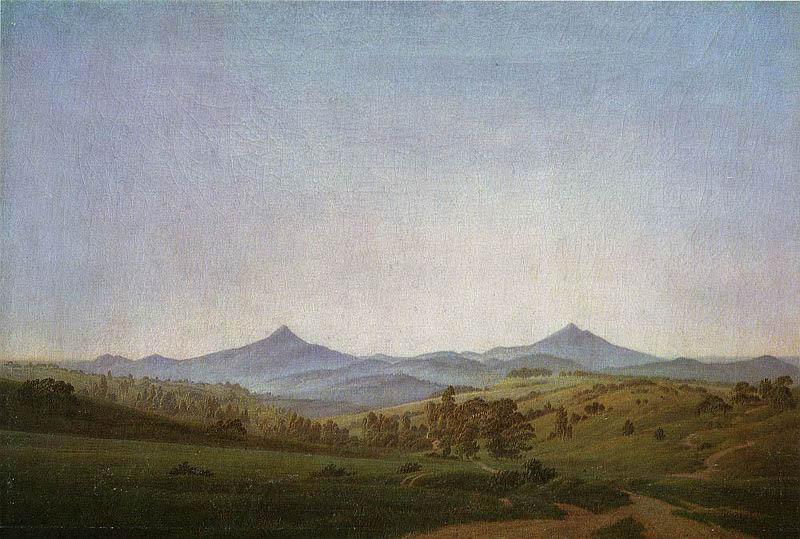 Caspar David Friedrich Bohmische Landschaft mit dem Milleschauer oil painting picture